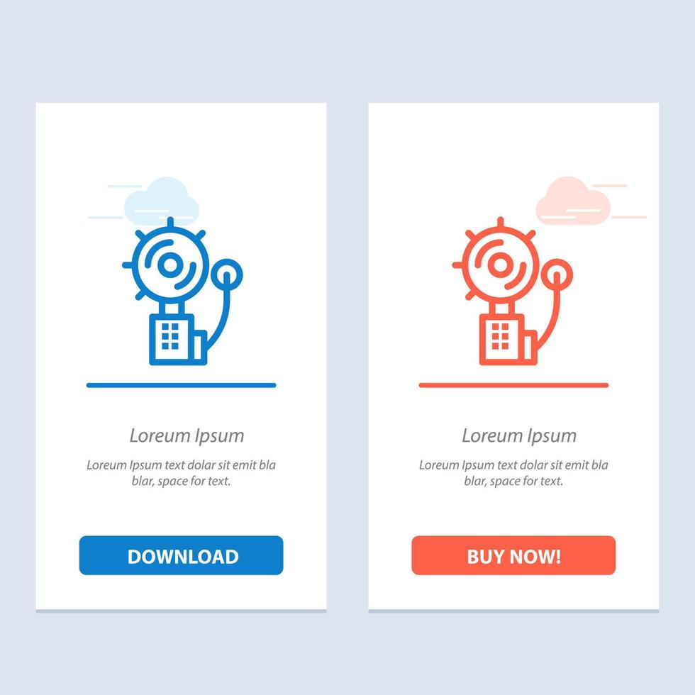alarma alerta campana fuego intruso azul y rojo descargar y comprar ahora plantilla de tarjeta de widget web vector