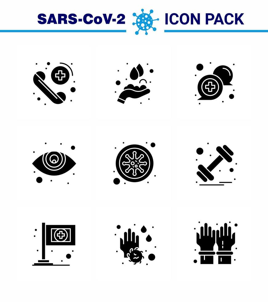 conjunto simple de covid19 protección azul 25 paquete de iconos icono incluido coronavirus oftalmología chat vista soporte coronavirus viral 2019nov enfermedad vector elementos de diseño