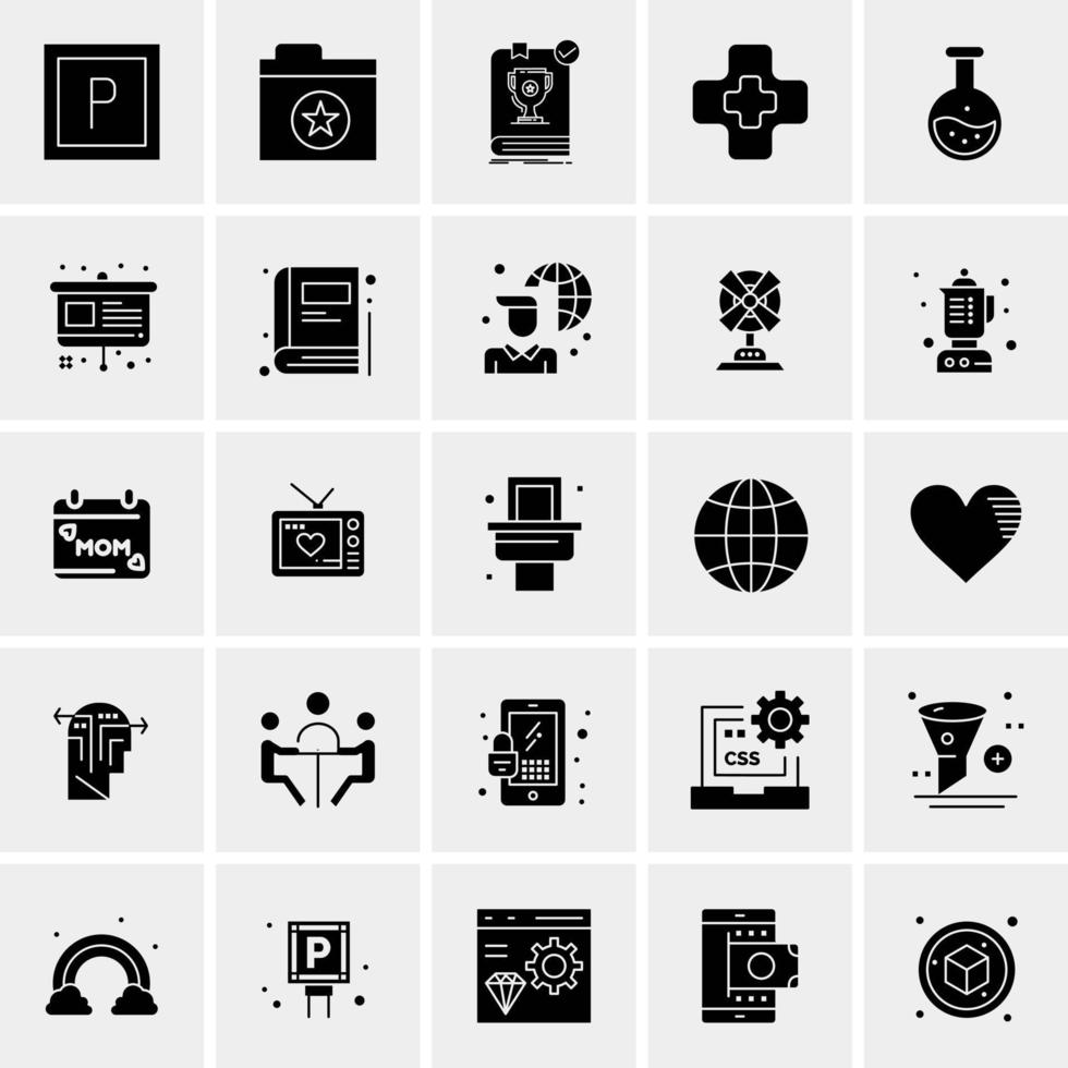 25 iconos de negocios universales vector ilustración de icono creativo para usar en proyectos relacionados con la web y dispositivos móviles