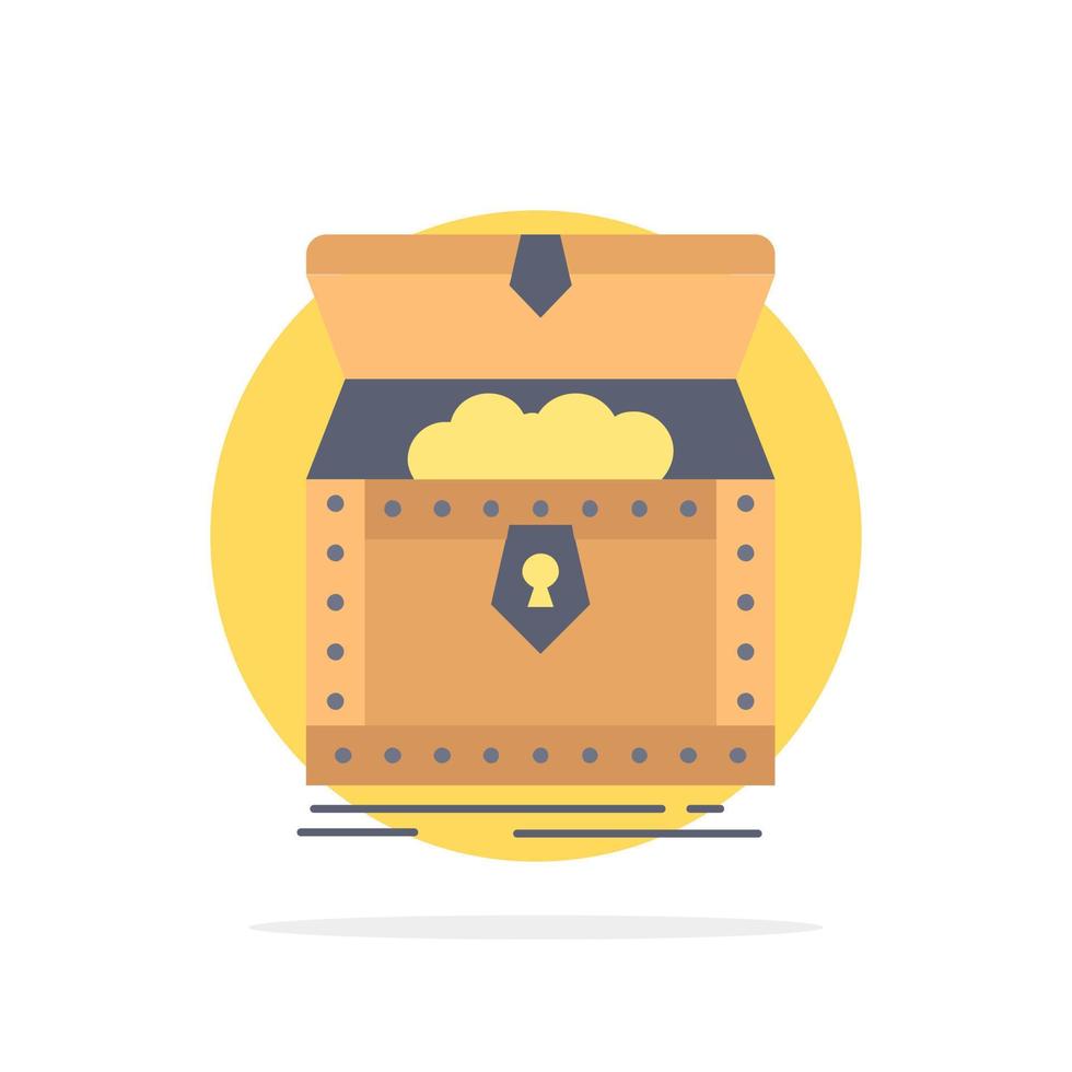 Box chest gold reward treasure Flat Color Icon Vector