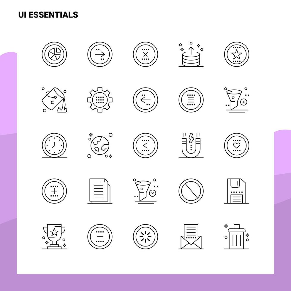 Set of Ui Essentials Line Icon set 25 Icons Vector Minimalism Style Design Black Icons Set Linear pictogram pack