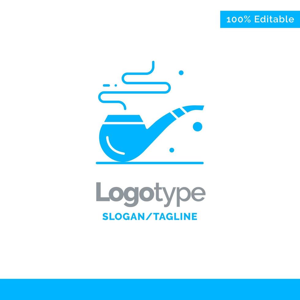 Pipe Smoke St Patrick Tube Blue Solid Logo Template Place for Tagline vector