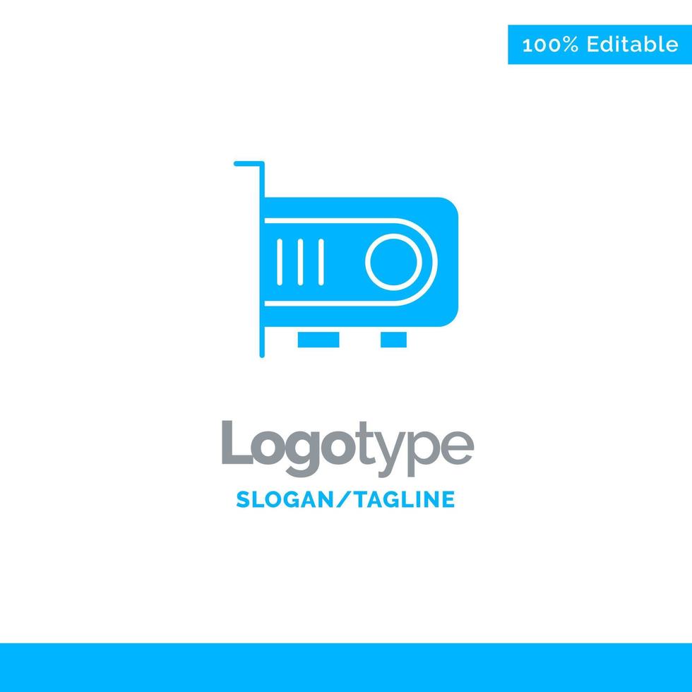 Computer Power Technology Computer Blue Solid Logo Template Place for Tagline vector