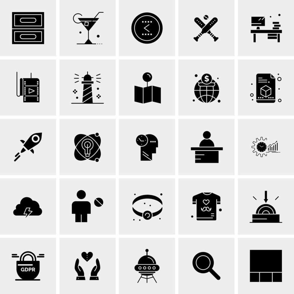 25 iconos de negocios universales vector ilustración de icono creativo para usar en proyectos relacionados con la web y dispositivos móviles