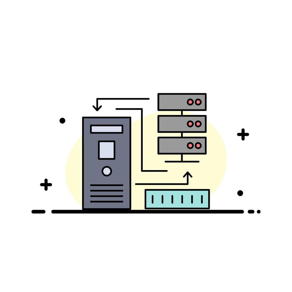 Combination data database electronic information Flat Color Icon Vector