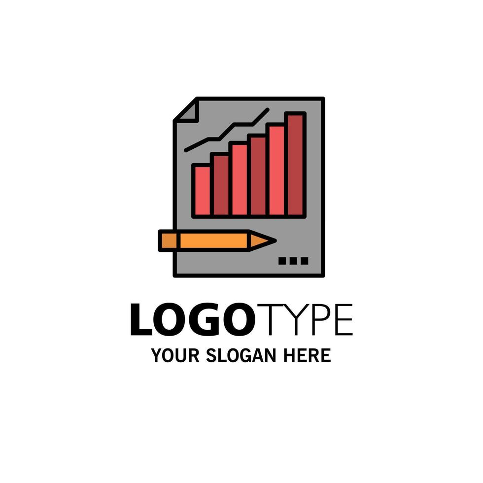 Statistics Analysis Analytics Business Chart Graph Market Business Logo Template Flat Color vector