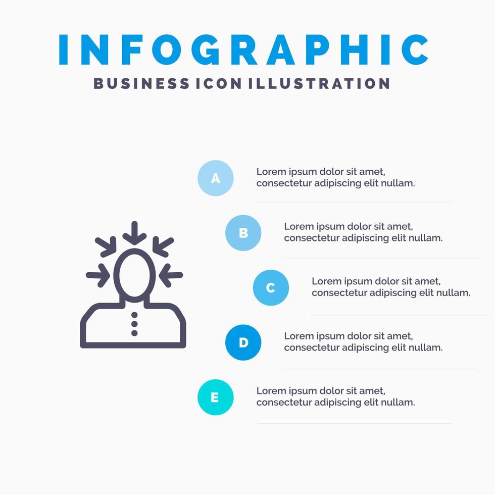 Choice Choosing Criticism Human Person Line icon with 5 steps presentation infographics Background vector