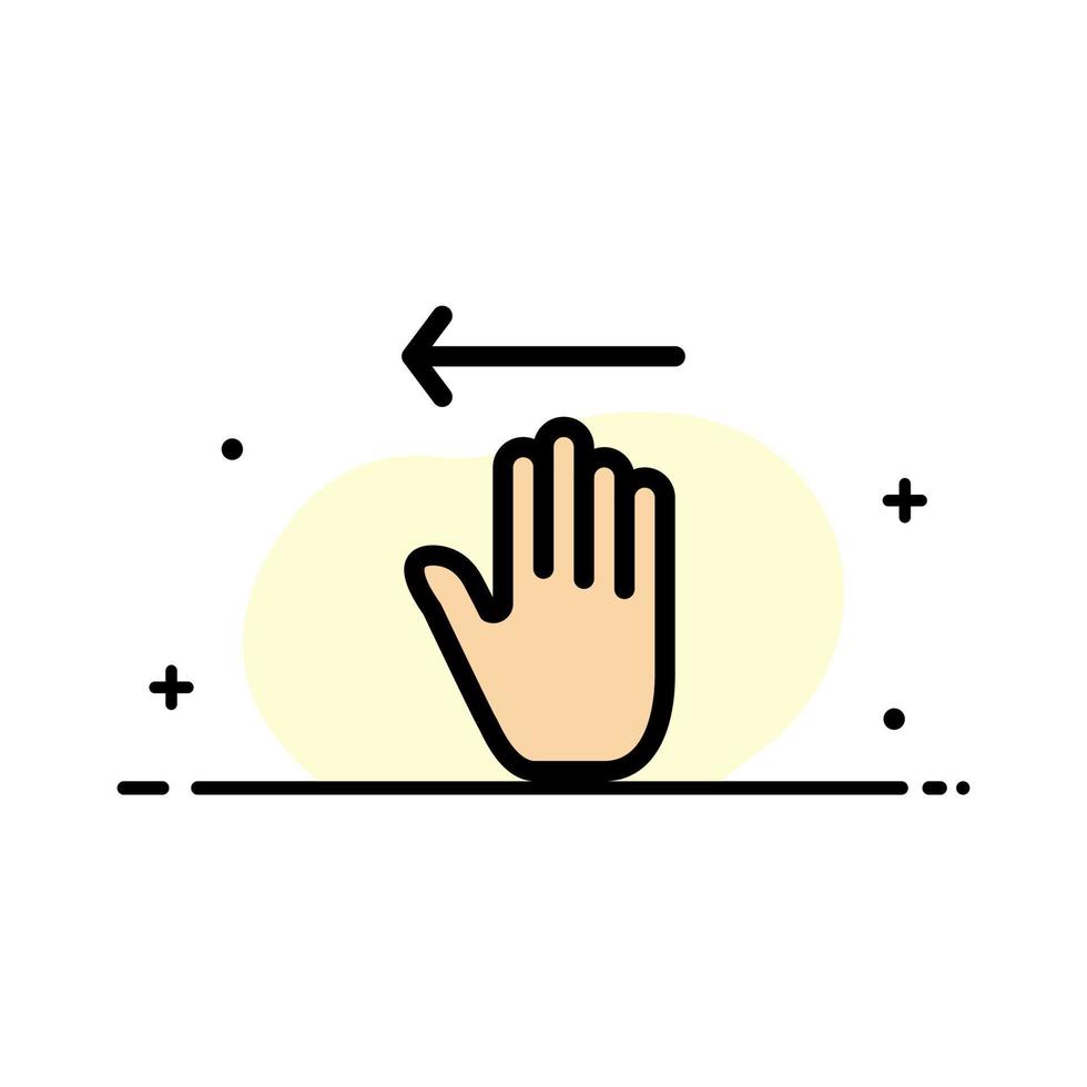 Hand Arrow Gestures Left  Business Flat Line Filled Icon Vector Banner Template