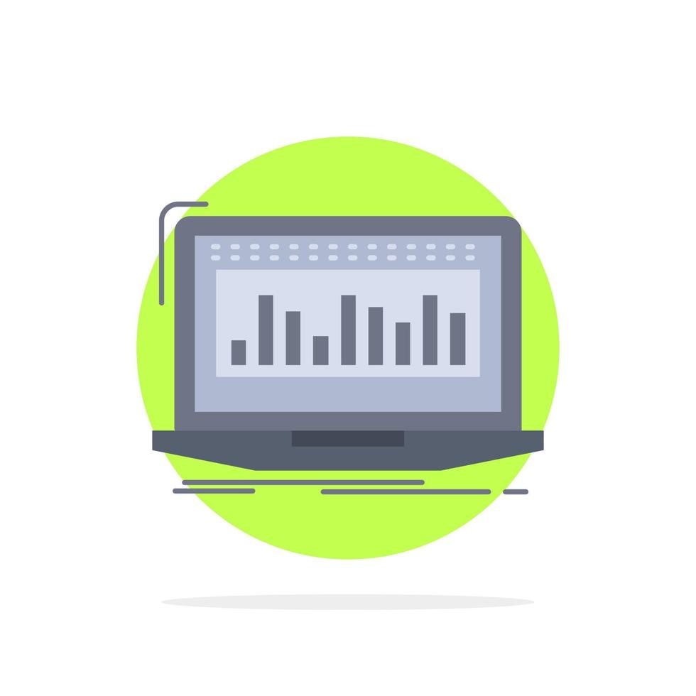 Data financial index monitoring stock Flat Color Icon Vector