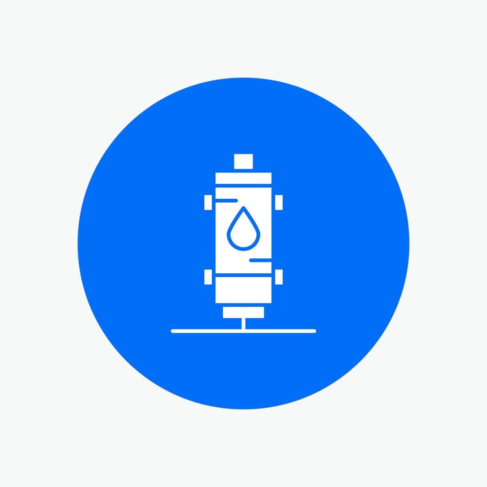 Heater Water Heat Hot Gas Geyser white glyph icon vector