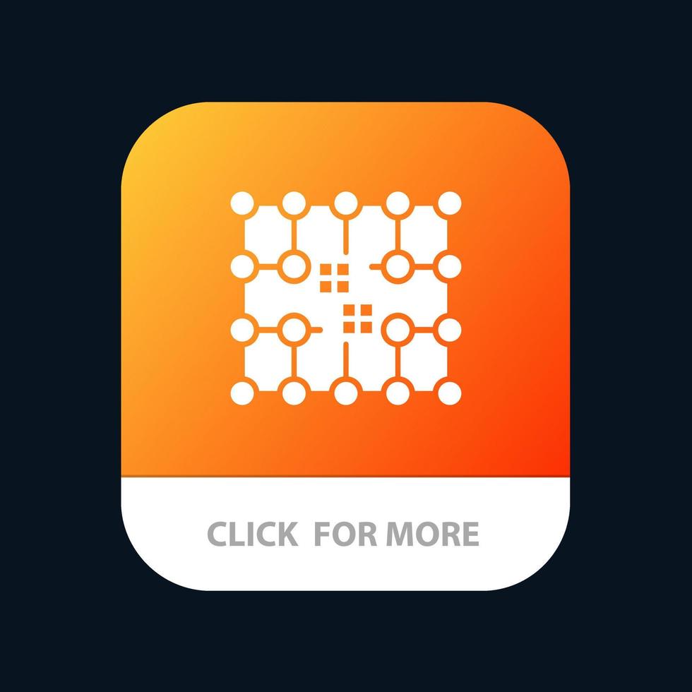 Chip Connection Electricity Grid Material Mobile App Button Android and IOS Glyph Version vector