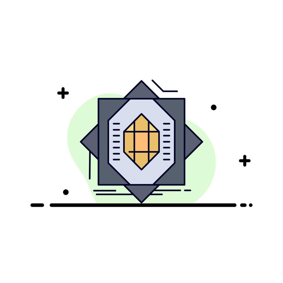 Abstract core fabrication formation forming Flat Color Icon Vector