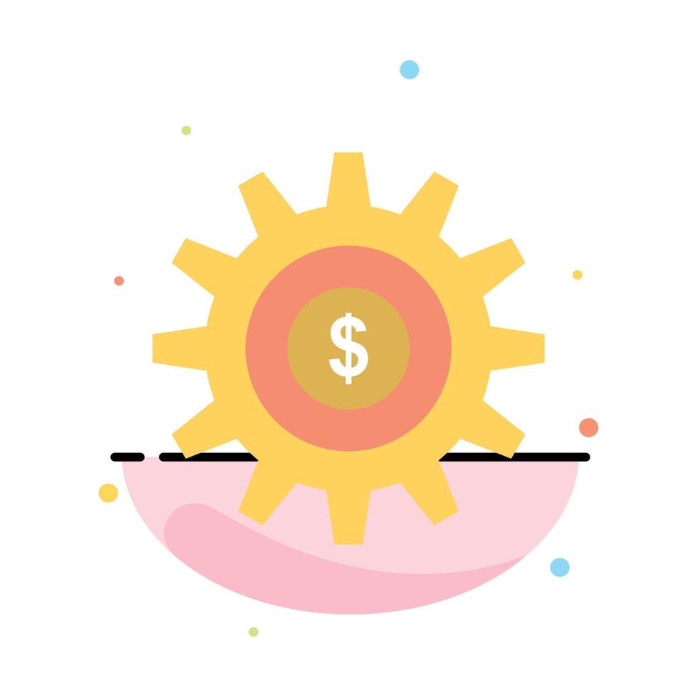 Gear Setting Money Success Abstract Flat Color Icon Template vector