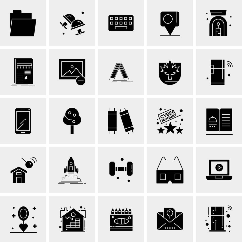 25 iconos de negocios universales vector ilustración de icono creativo para usar en proyectos relacionados con la web y dispositivos móviles