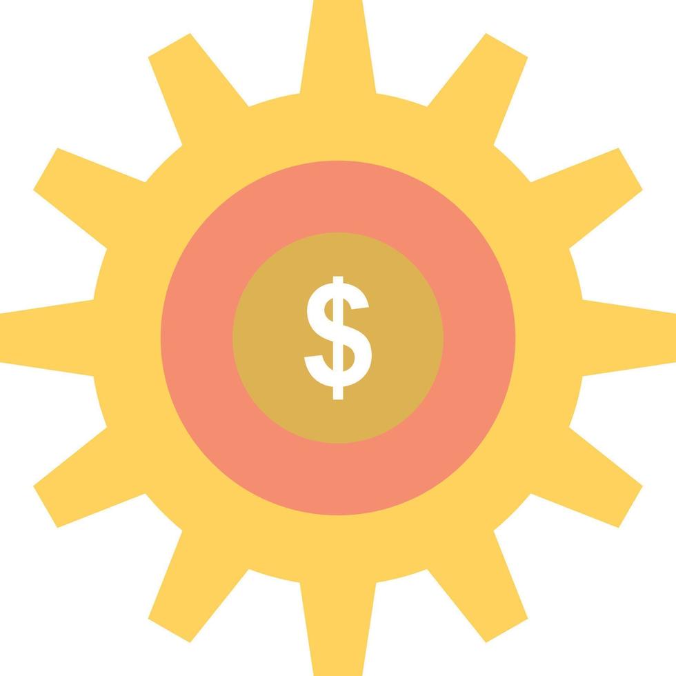Gear Setting Money Success  Flat Color Icon Vector icon banner Template