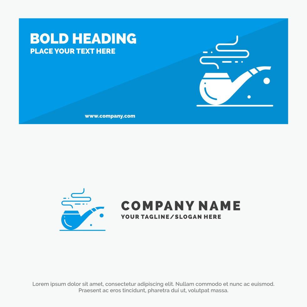 Pipe Smoke St Patrick Tube SOlid Icon Website Banner and Business Logo Template vector