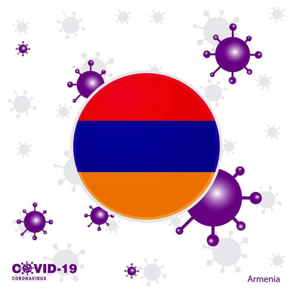 Pray For Armenia COVID19 Coronavirus Typography Flag Stay home Stay Healthy Take care of your own health vector