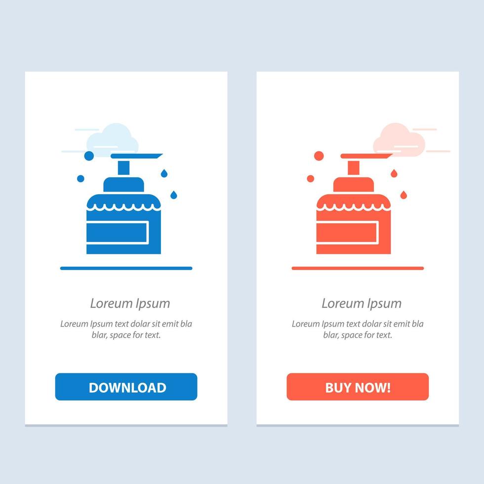 Cleaning House Keeping Product Spray  Blue and Red Download and Buy Now web Widget Card Template vector