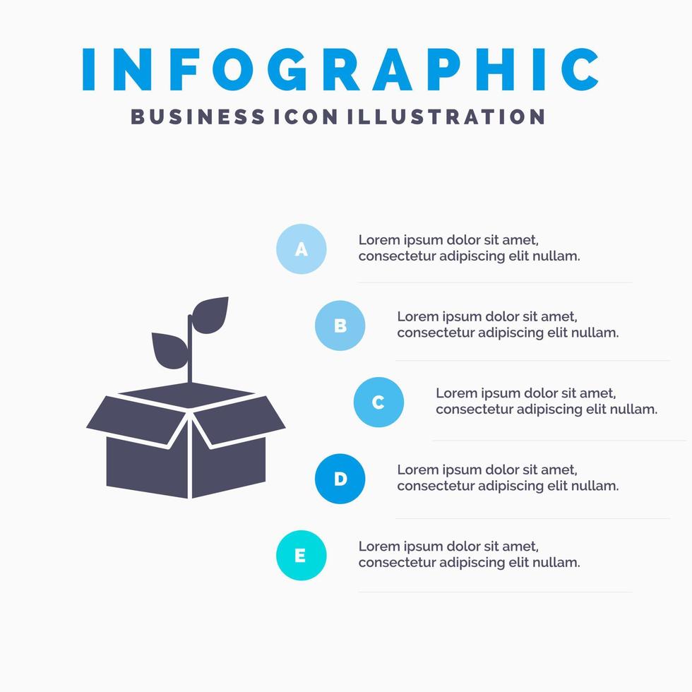 Eco Ecology Energy Plant Power Solid Icon Infographics 5 Steps Presentation Background vector