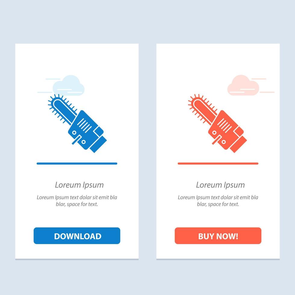 Saw Circular Blade Cordless  Blue and Red Download and Buy Now web Widget Card Template vector