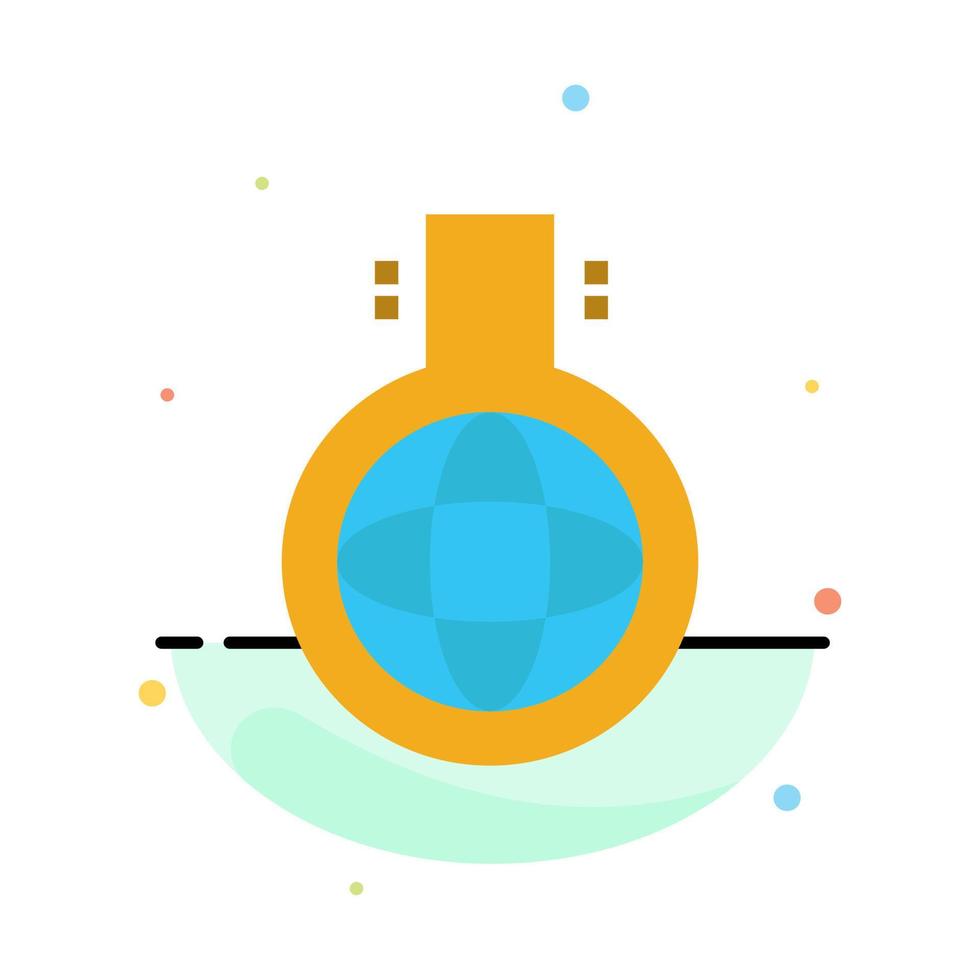 Chemical Flask Chemistry Experiment Abstract Flat Color Icon Template vector
