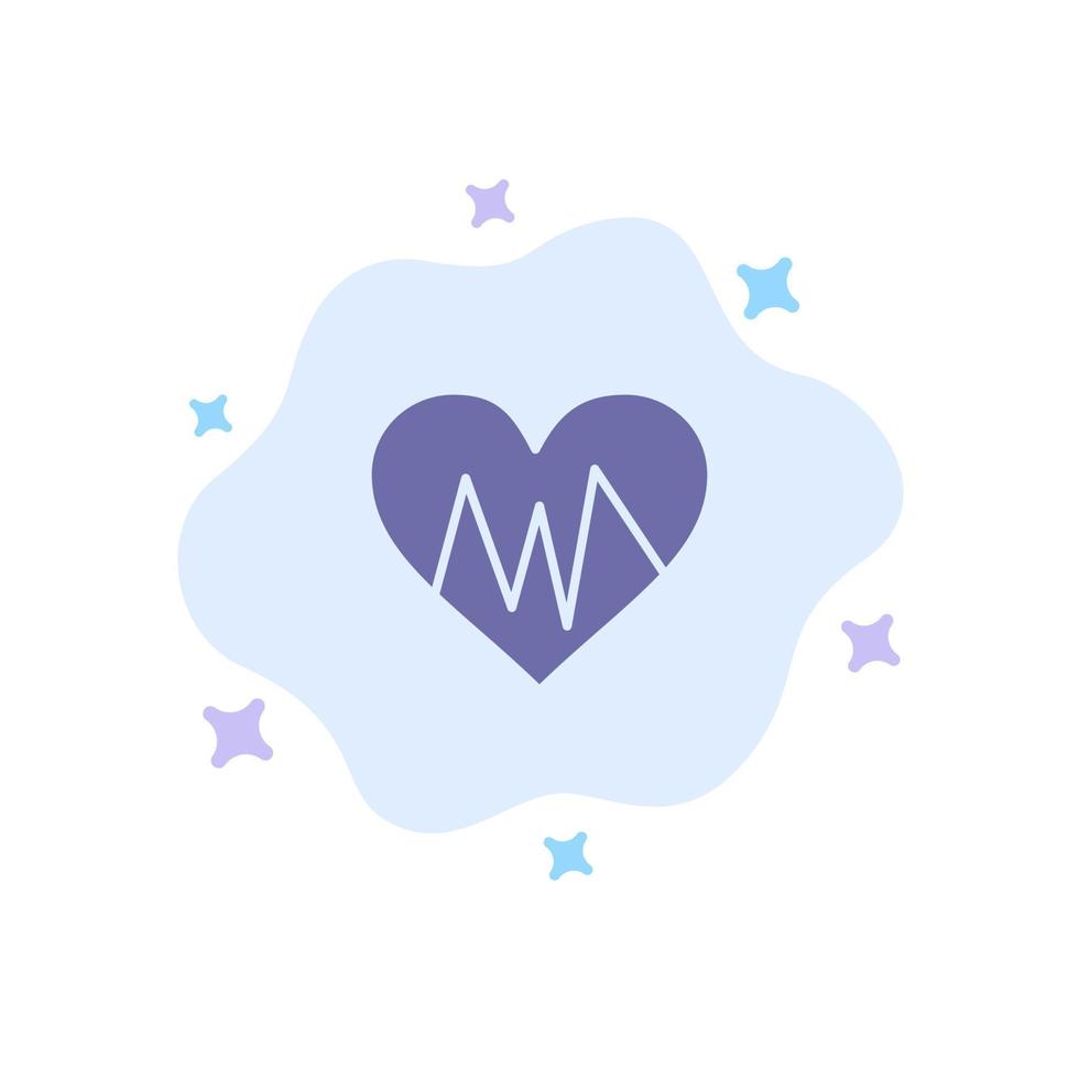 Medical Heart Heartbeat Pulse Blue Icon on Abstract Cloud Background vector