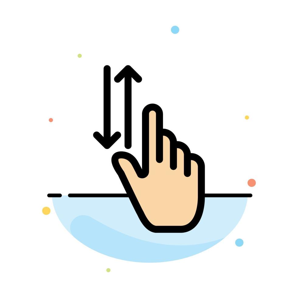 Finger Gestures Hand Up Down Abstract Flat Color Icon Template vector
