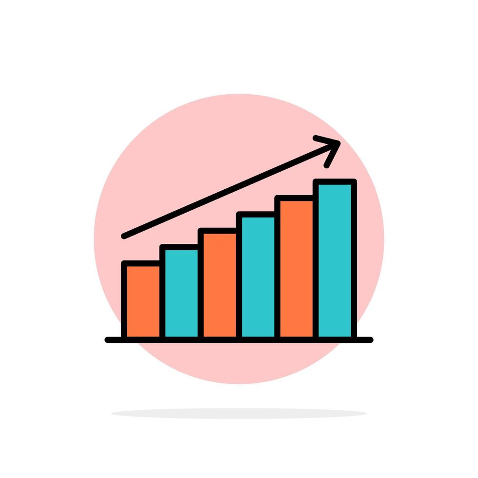 Analysis Chart Analytics Business Graph Market Statistics Abstract Circle Background Flat color Icon vector