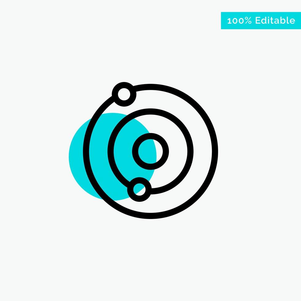 Solar System Universe turquoise highlight circle point Vector icon