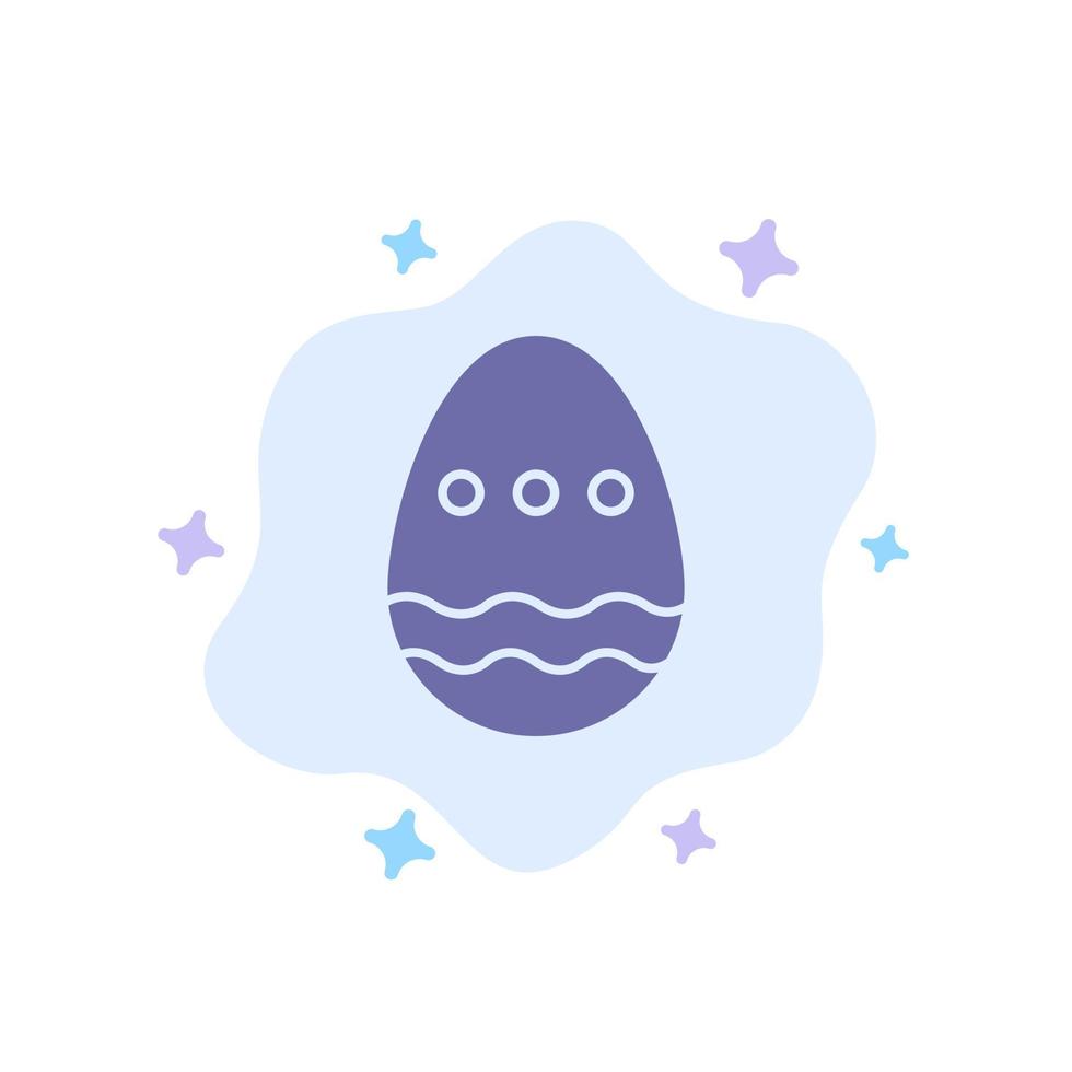 decoración pascua huevo de pascua huevo icono azul sobre fondo de nube abstracta vector
