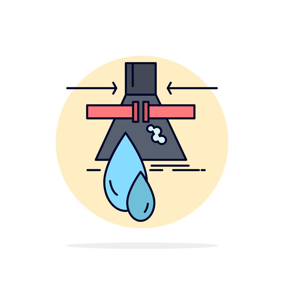 Chemical Leak Detection Factory pollution Flat Color Icon Vector