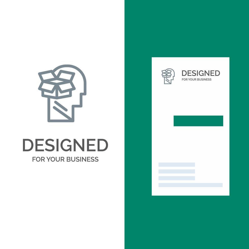 Box Unbox Data User Male Grey Logo Design and Business Card Template vector