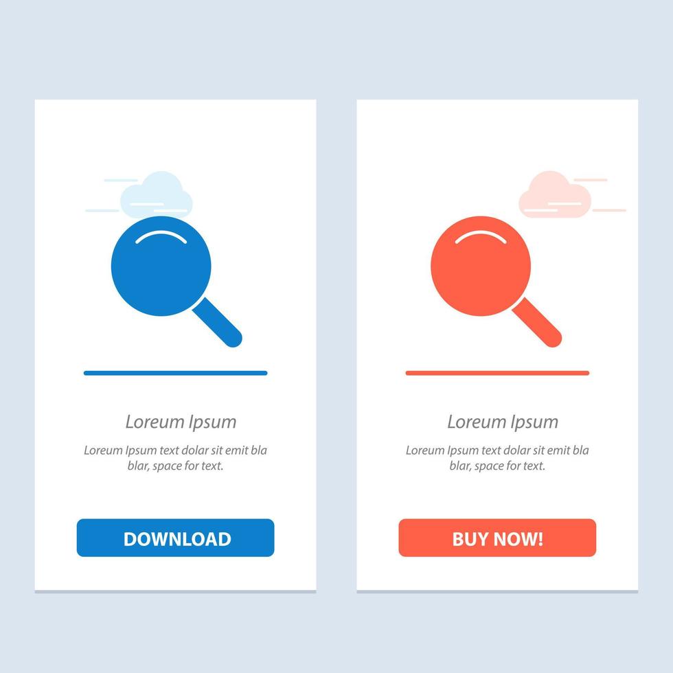 Expanded Search Ui  Blue and Red Download and Buy Now web Widget Card Template vector