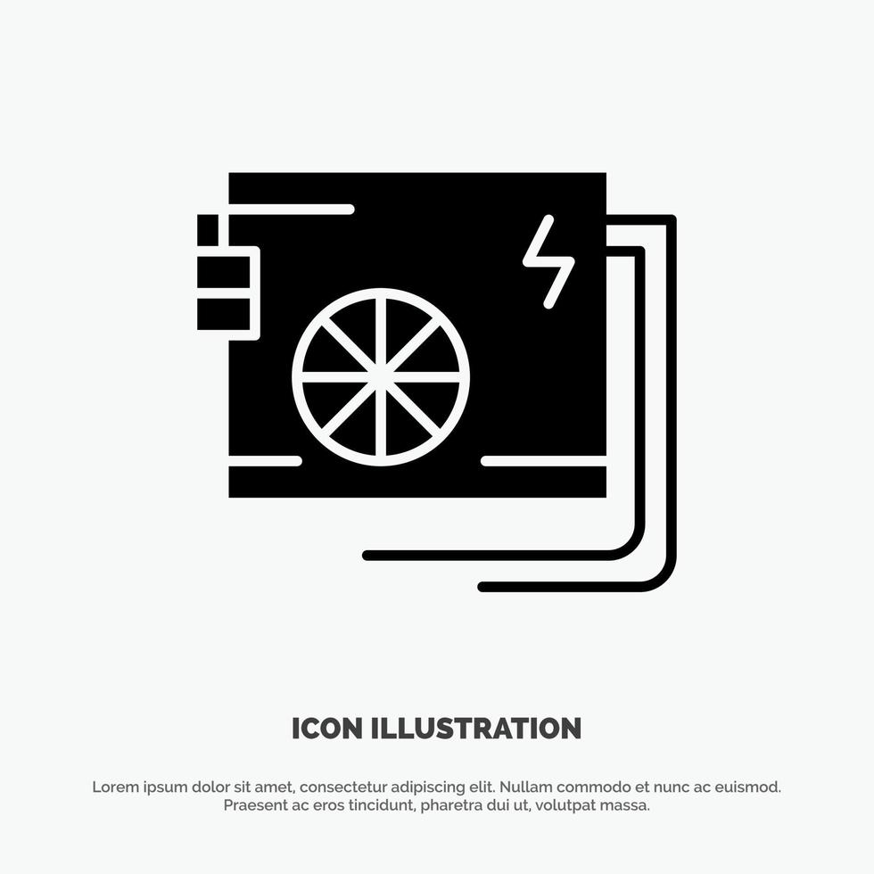 Ac Computer Part Power Supply solid Glyph Icon vector