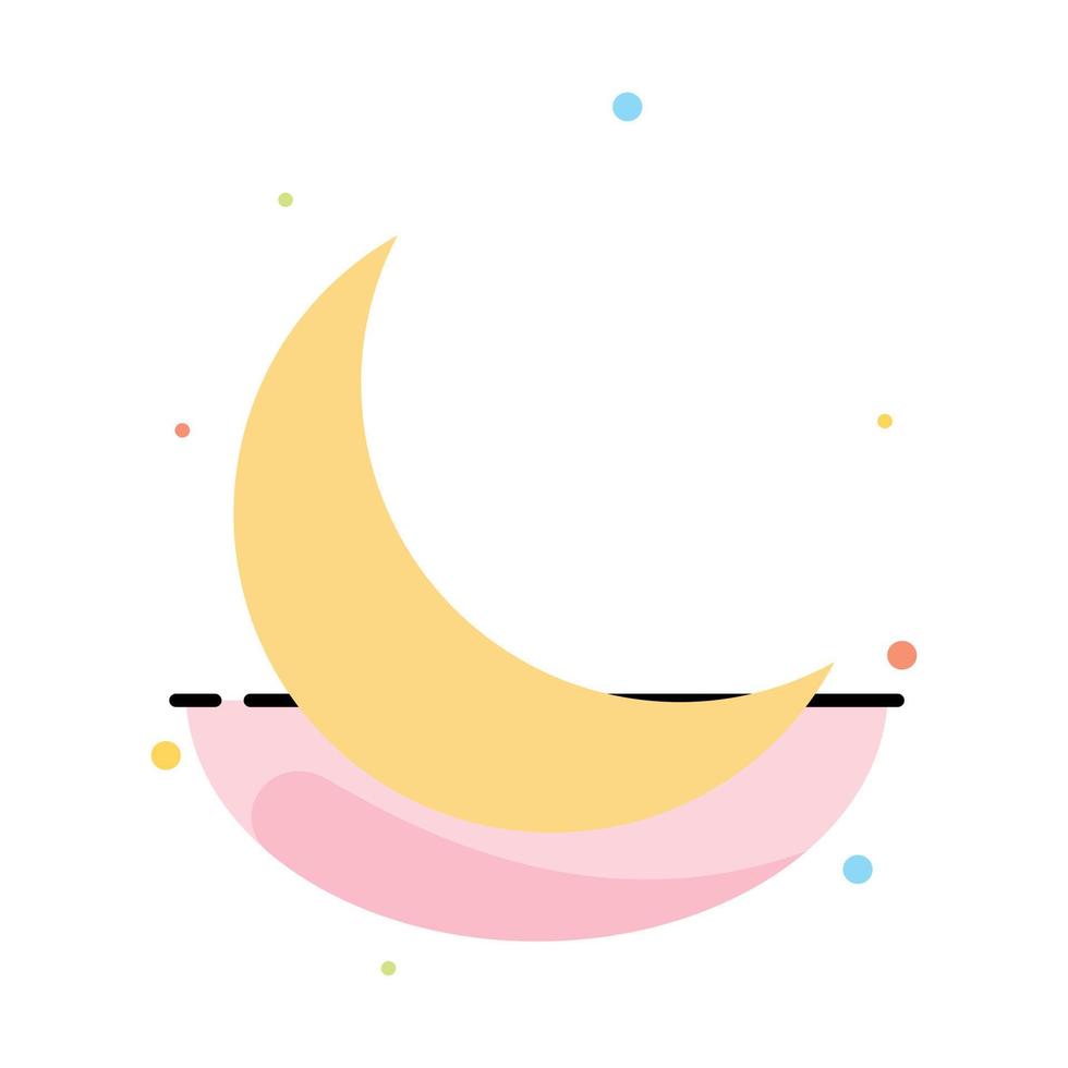 Moon Night Sleep Natural Abstract Flat Color Icon Template vector