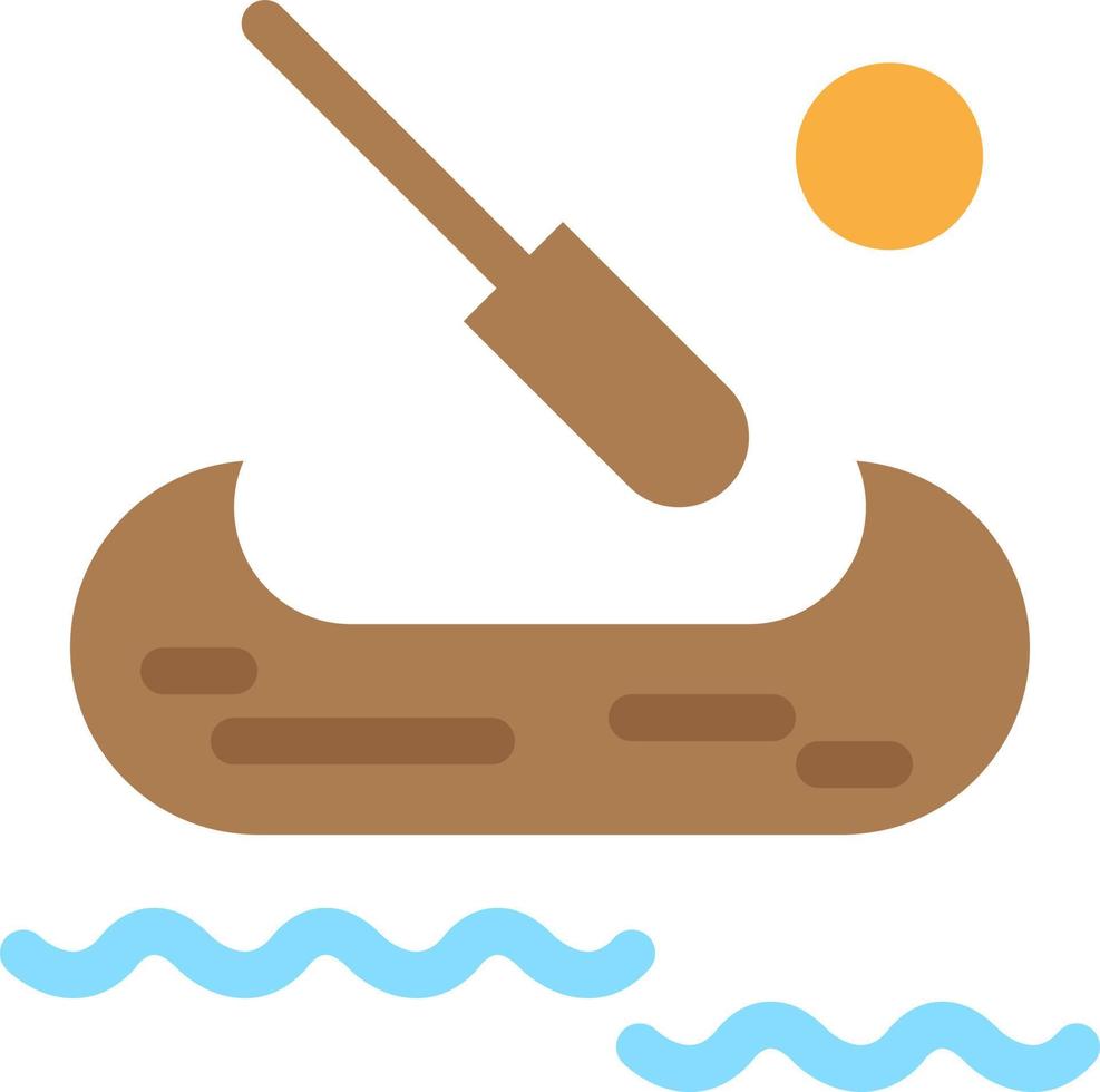 Boat Kayak Canada  Flat Color Icon Vector icon banner Template