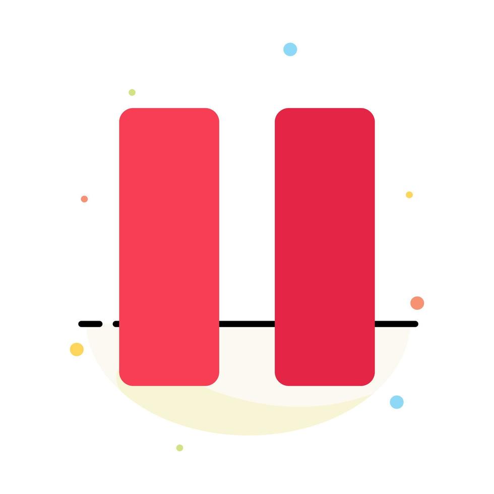 Control Media Pause Video Abstract Flat Color Icon Template vector
