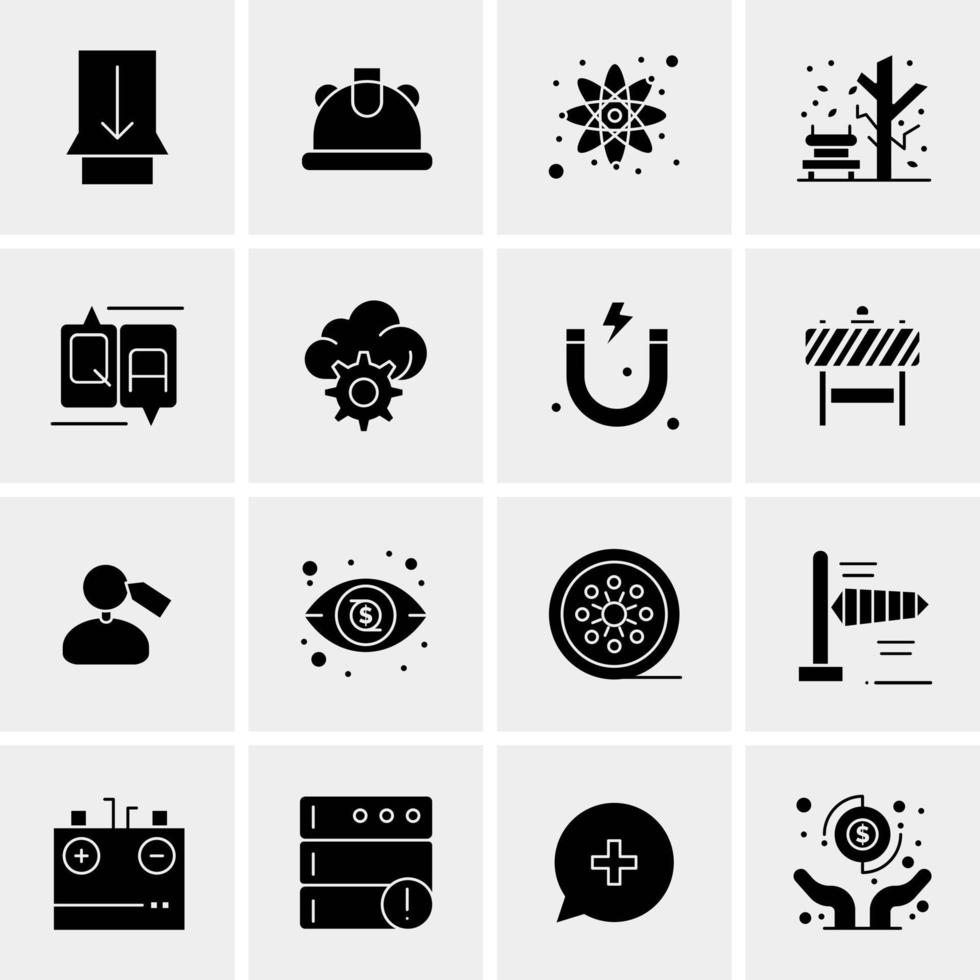 16 iconos de negocios universales vector ilustración de icono creativo para usar en proyectos relacionados con la web y dispositivos móviles