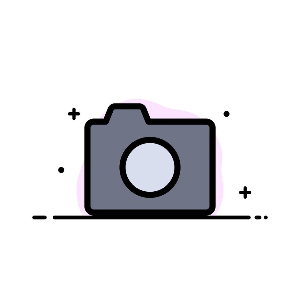 Camera Image Photo Basic  Business Flat Line Filled Icon Vector Banner Template