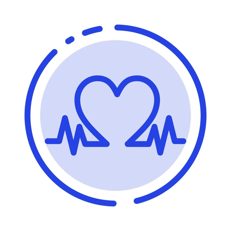 Heartbeat Love Heart Wedding Blue Dotted Line Line Icon vector