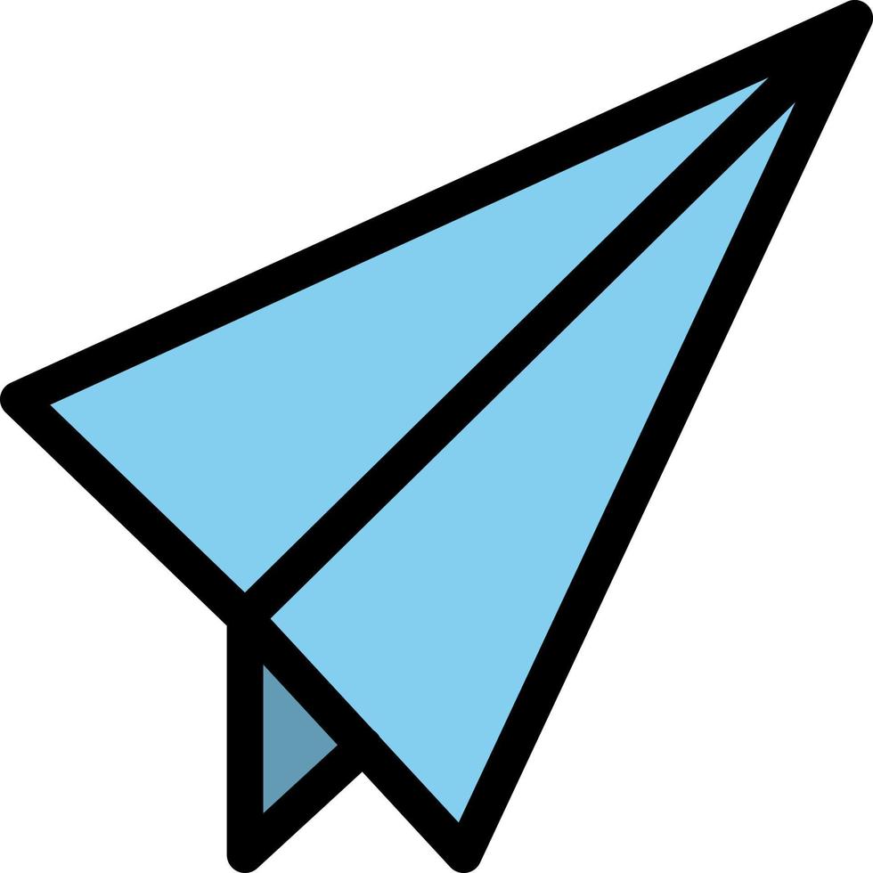 papel avión de papel plano color icono vector icono banner plantilla