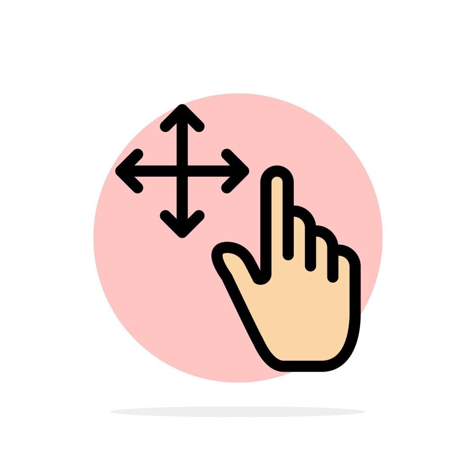 Finger Gesture Hold Abstract Circle Background Flat color Icon vector