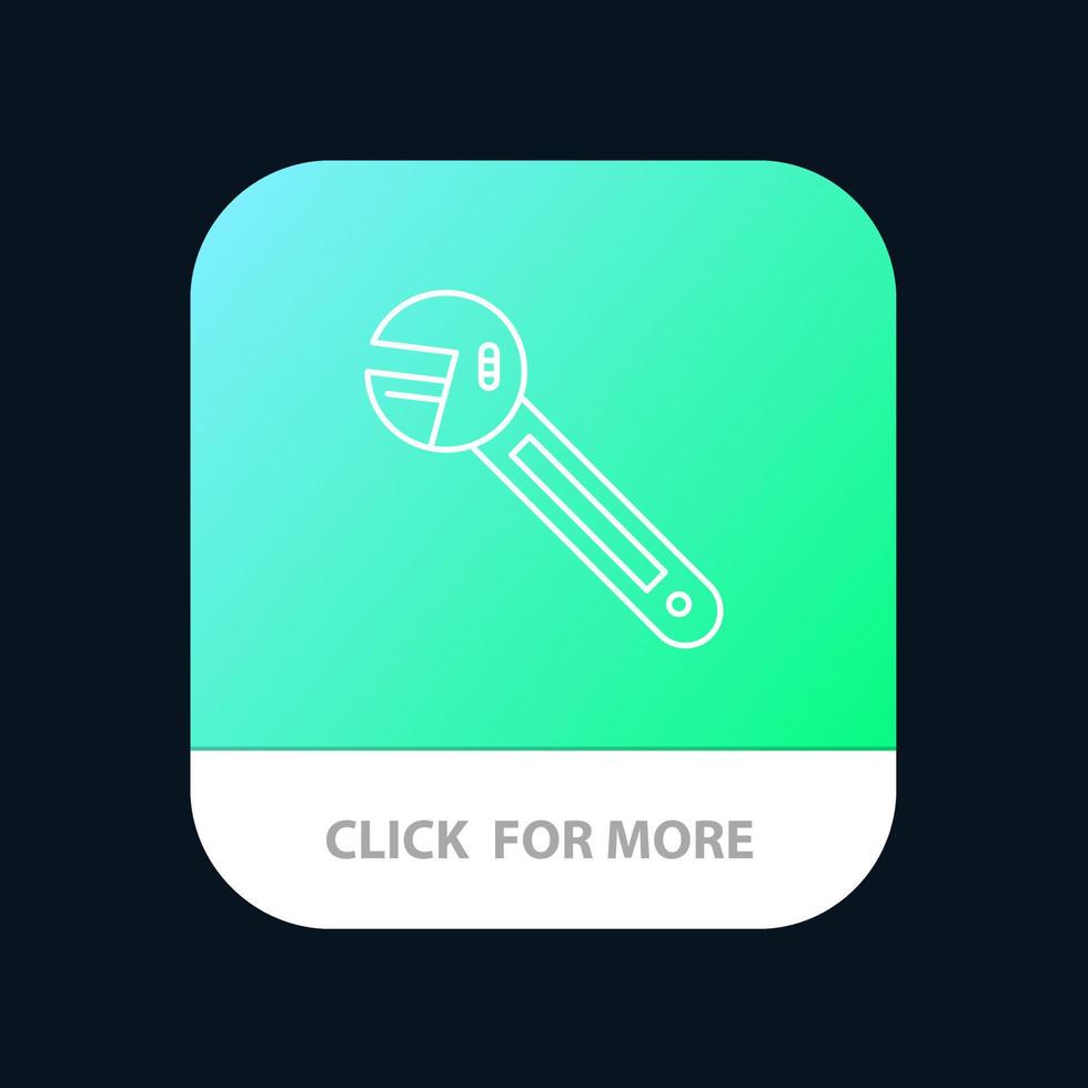Wrench Option Tool Spanner Tool Mobile App Button Android and IOS Line Version vector