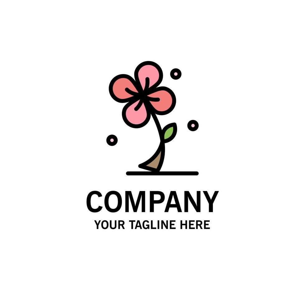 Flora Floral Flower Nature Spring Business Logo Template Flat Color vector