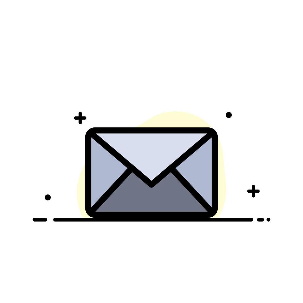 Email Mail Message Sms  Business Flat Line Filled Icon Vector Banner Template