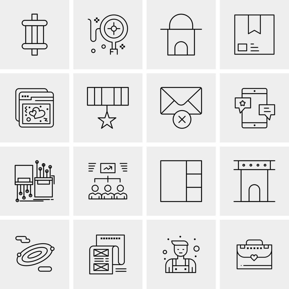 16 iconos de negocios universales vector ilustración de icono creativo para usar en proyectos relacionados con la web y dispositivos móviles