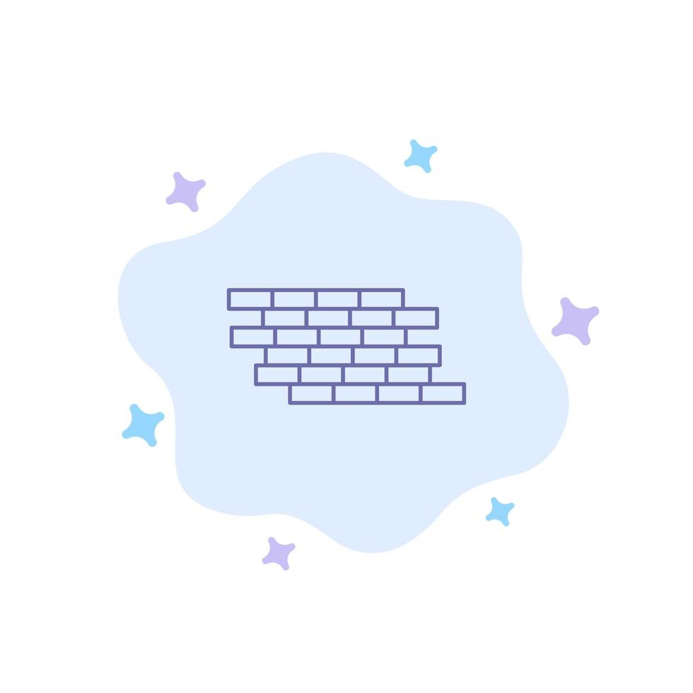 Firewall Security Wall Brick Bricks Blue Icon on Abstract Cloud Background vector