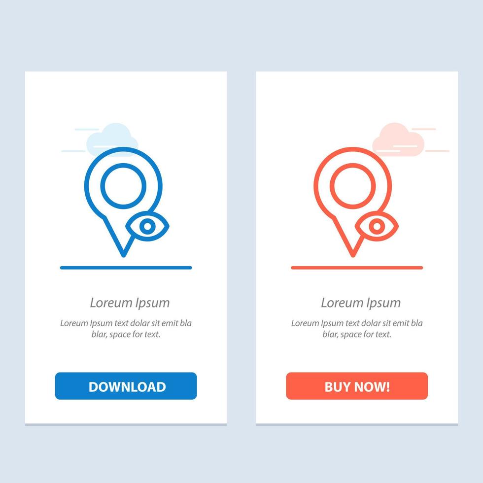 Eye Location Map Pointer  Blue and Red Download and Buy Now web Widget Card Template vector