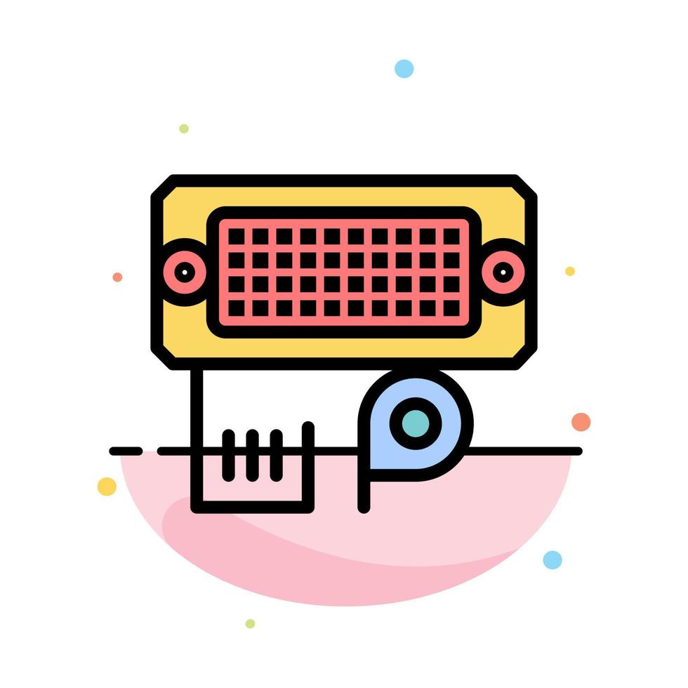 Adapter Connection Data Input Abstract Flat Color Icon Template vector