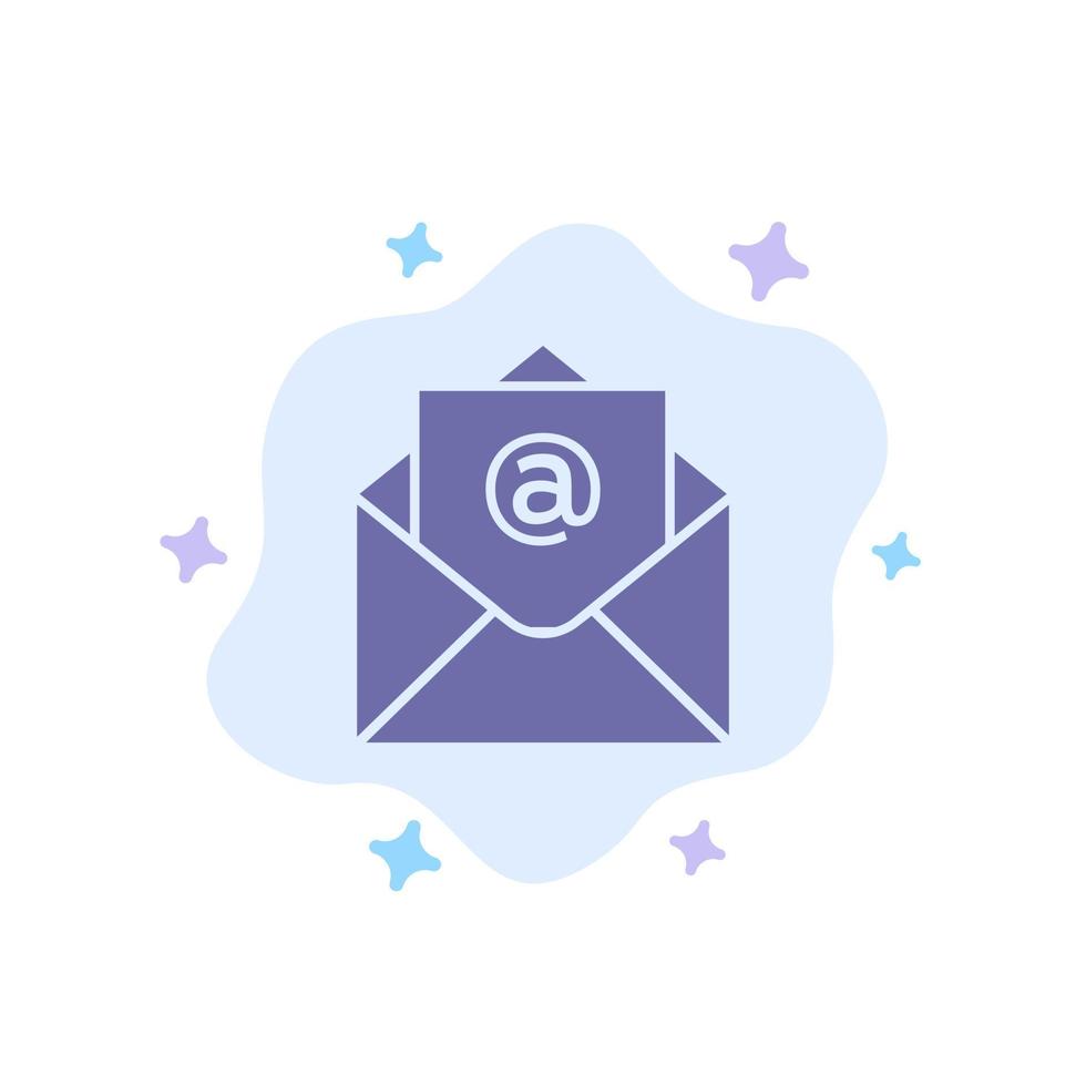 Email Mail Open Blue Icon on Abstract Cloud Background vector